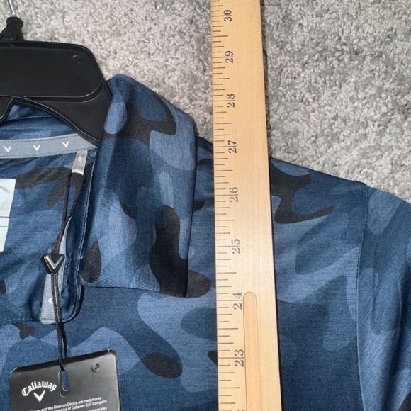 Callaway Mens Small Performance Wicking Blue Camo Golf Polo Shirt Opti Dri NEW - Picture 6 of 9